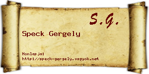 Speck Gergely névjegykártya